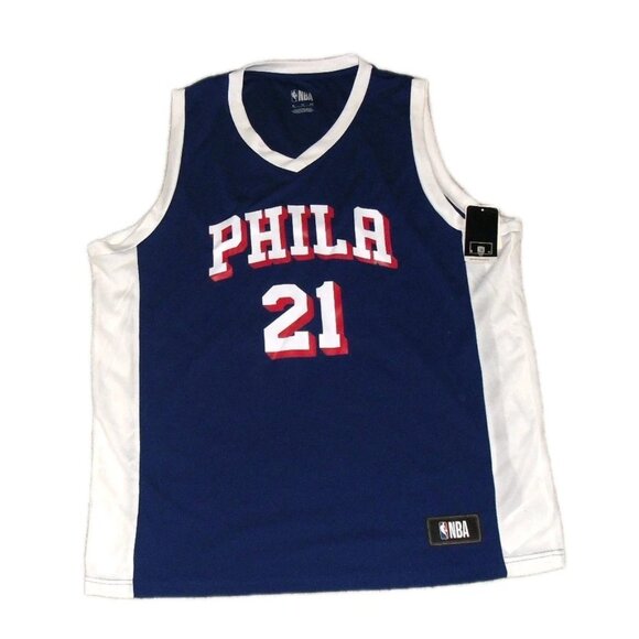 Joel Embiid Philadelphia 76ers Mens Blue Nba Jersey Sz. Large New Tags - Picture 2 of 3